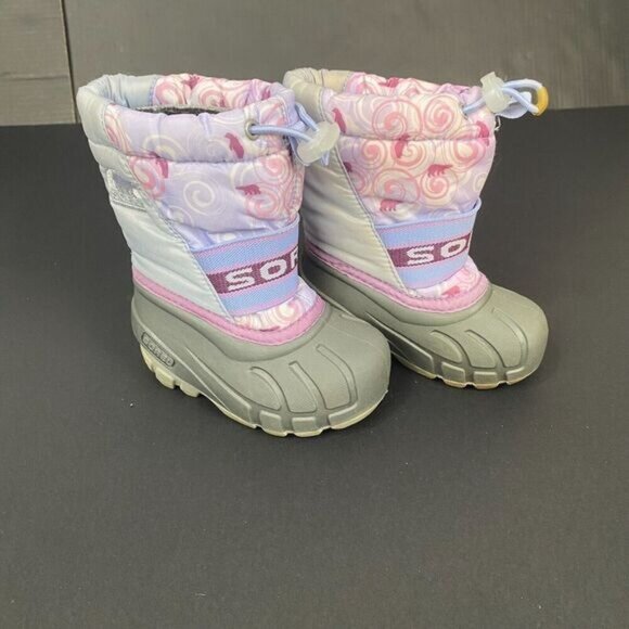 Sorel Cub Purple Lilac Insulated Pull On Snow Winter Boots baby girl Shoe Size 6 - Picture 13 of 13